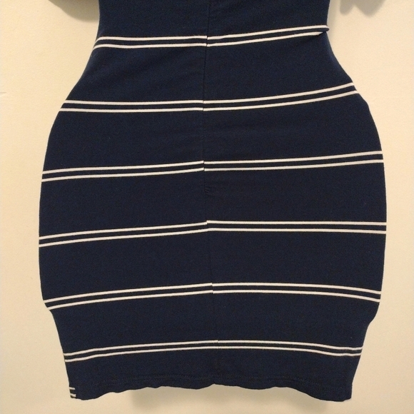 Olivaceous - Striped Off Shoulder Mini Dress - Picture 10 of 14
